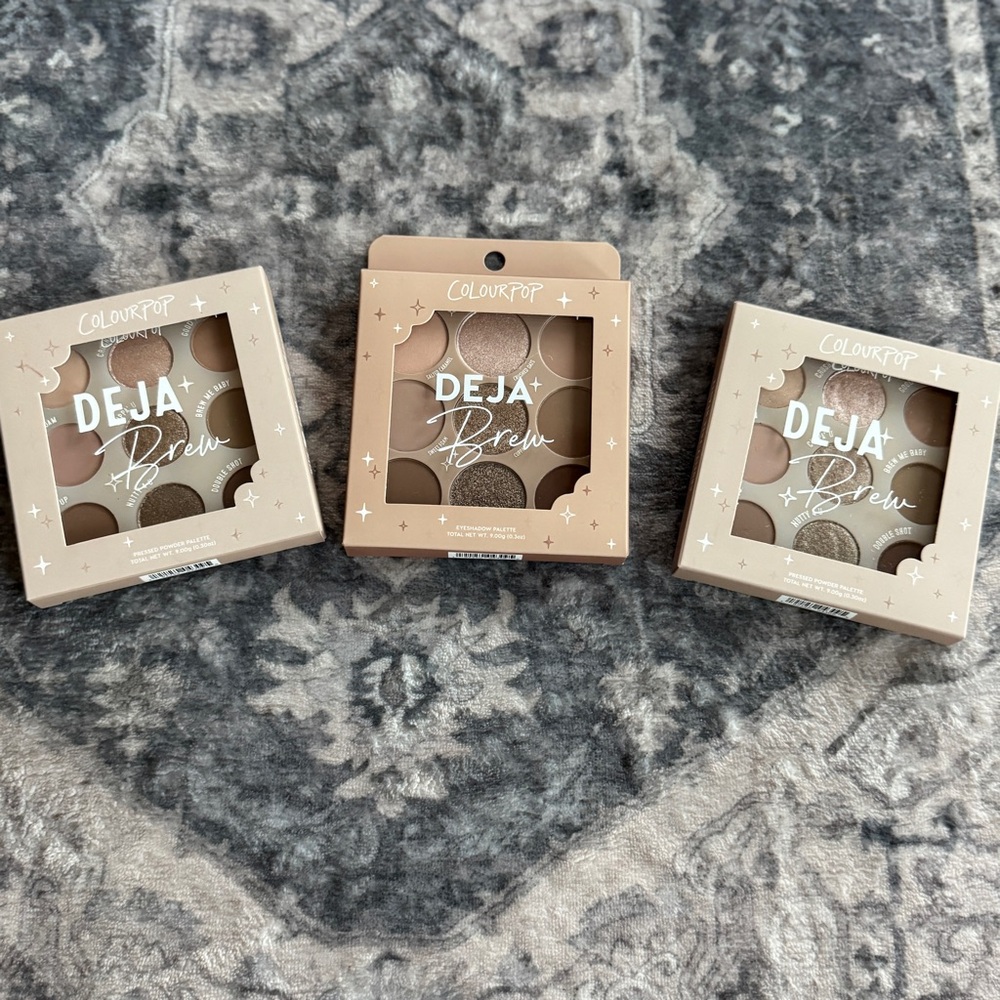 Colourpop Bundle of Three Deja Brew Palettes NWT